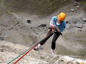 Over the edge of the abseil