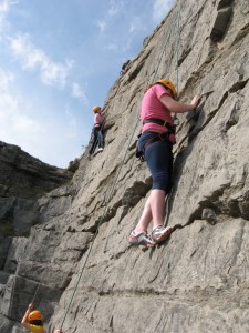 Climb2 Enjoying some rare blue sky!