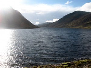 The reservoir as the sun starts to drop