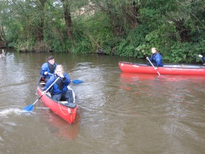 Canoe Demonstrating power turns on assessment!