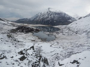 Cwm_Idwal Looking down the corrie from the back wall