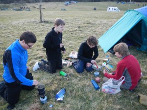 A well earned hot meal in the evening