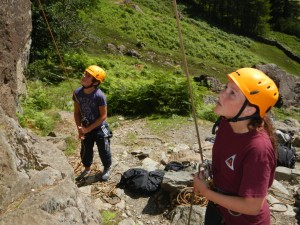 Keeping a watchful eye whilst belaying