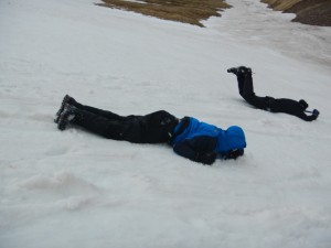 Ice axe arrest practice