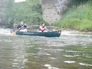 Enjoying the 'shoot' under Llandrinio Bridge